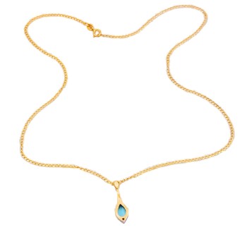 9ct gold Blue Topaz Pendant with chain